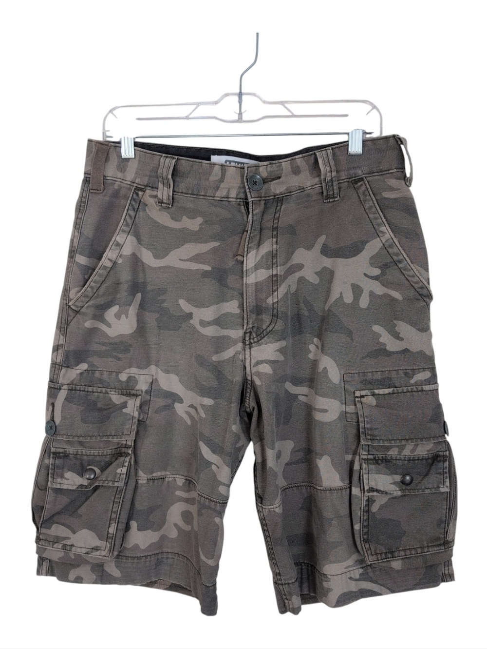 Levi's Squad Cargo Shorts Men's 32 Camo Baggy Y2K Vintage Style Streetwear Green